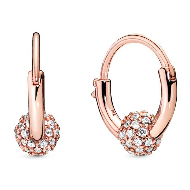 NEUE 100% 925 Sterling Silber Rose Gold Poliert Krone O Freier Funkelnde Krone Zucht Ohrring passen DIY Frauen Original schmuck: 17