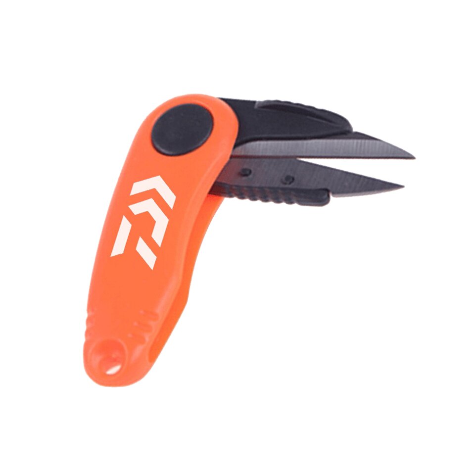 Vissen Quick Knopen Gereedschap Set Schaar Tang Haak Puntenslijper Garnalen Vouwen Schaar Vislijn Cutter Visgerei: Orange