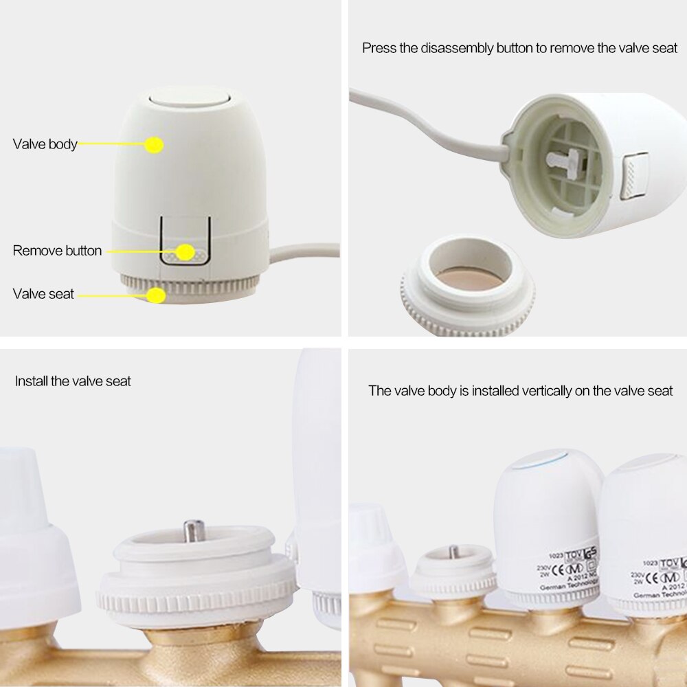 Floor Heating Valve NC 230V 2W Electric Thermal Actuator Floor Heating Valve Manifold For Underfloor Heating Thermostat