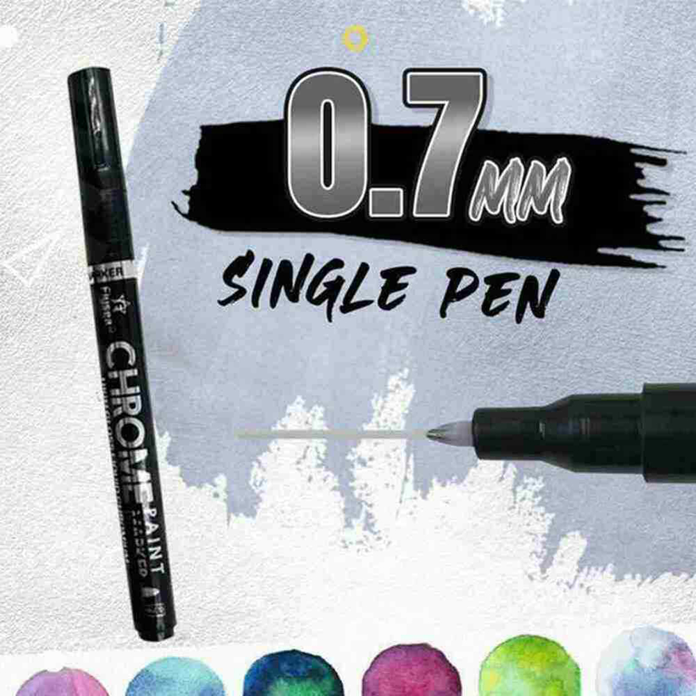 Flydende spejl krom markør permanent kunst markør maling pen voksen børn maleri kalligrafi graffiti tilbehør værktøj: 0.7mm