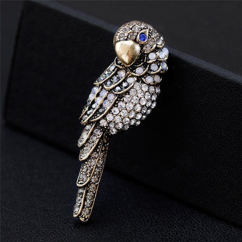 Vintage Papegaai Broche Rhinestone Crystal Pins en Broches voor Vrouwen Vogel Broche Sieraden Breastpin Trui Decoratie Pin