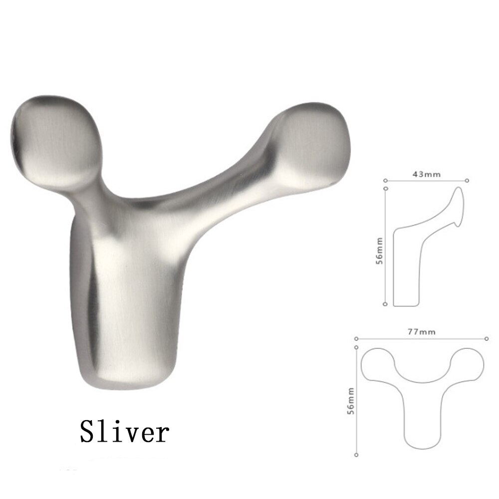 Alliage de Zinc mural vêtements crochet vache corne crochet manteau crochet salle de bain chambre Robe crochet manteau crochet maison salon accessoires: Silver