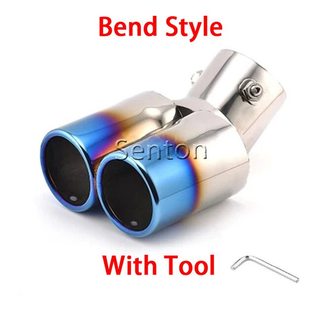1pcs Car Twins Rear Exhaust Tip Muffler Tail Pipe Throat Modification For Kia Rio Soul Forte Accessories: 2