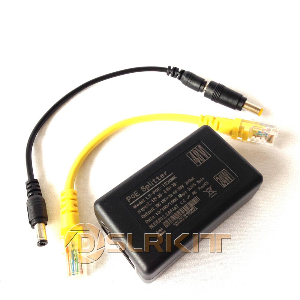 Gigabit 802.3at 24Watt PoE Kit (Splitter + Injector) 12V 2A Power Over Ethernet