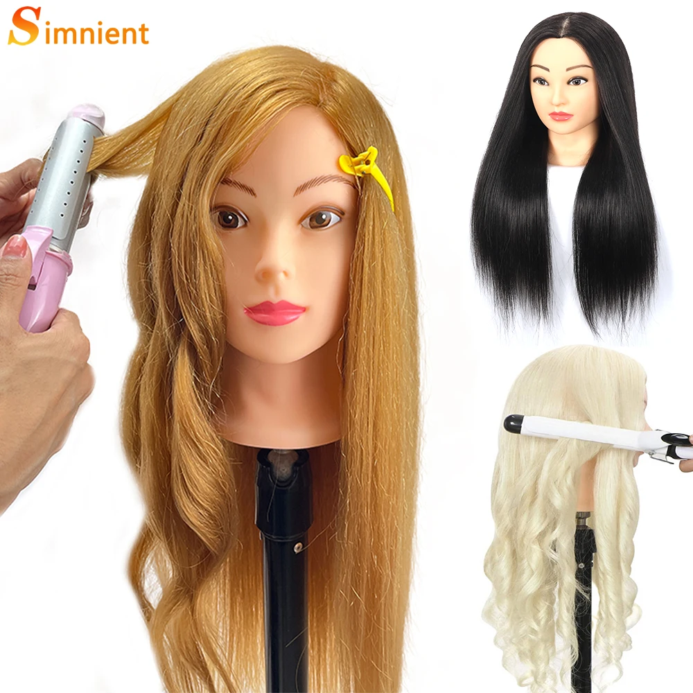85%Real Hair Doll Head For Hairstyle Training Head Kit Mannequin Head Styling To Practice Curl Iron Straighten