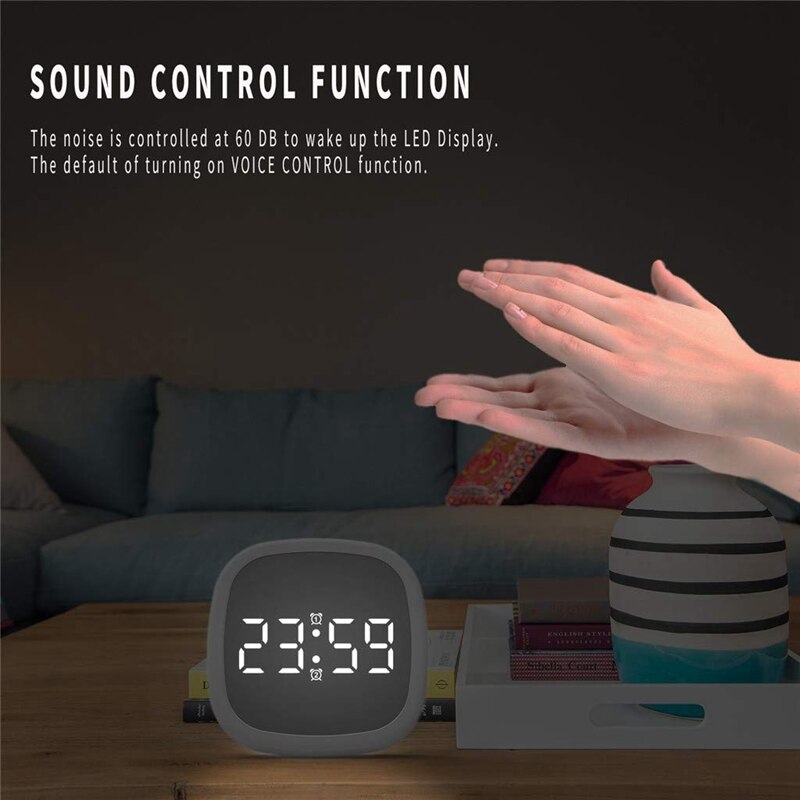Silicone Voice-Activated Digital Alarm Clock Led Display-ligent Voice Control Shockproof Resistant To Falling-Pocket Silico
