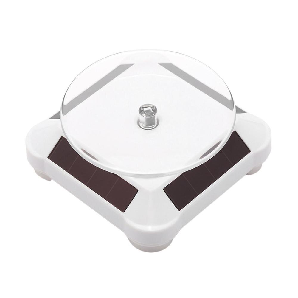 Solar Showcase 360 Turntable Rotating Jewelry Watch Ring Phone Stand Display Organizer Holder Black White: Default Title