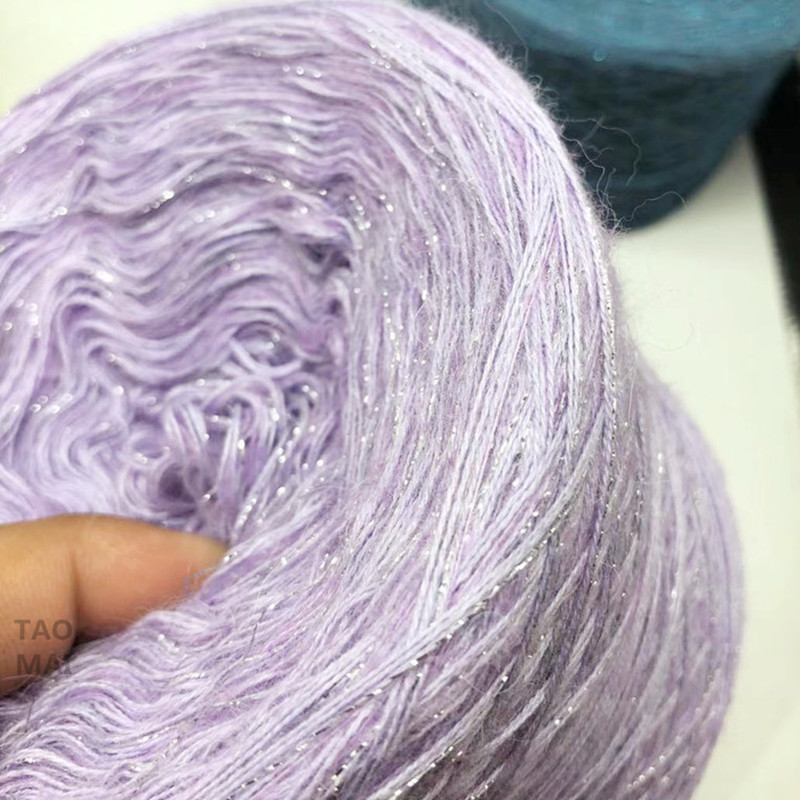 Cachemir de estambre y seda brillante, hilo de Mohair hecho a mano, suéter, abrigo Flash, paquete de Material de bufanda súper suave, 250G por grupo