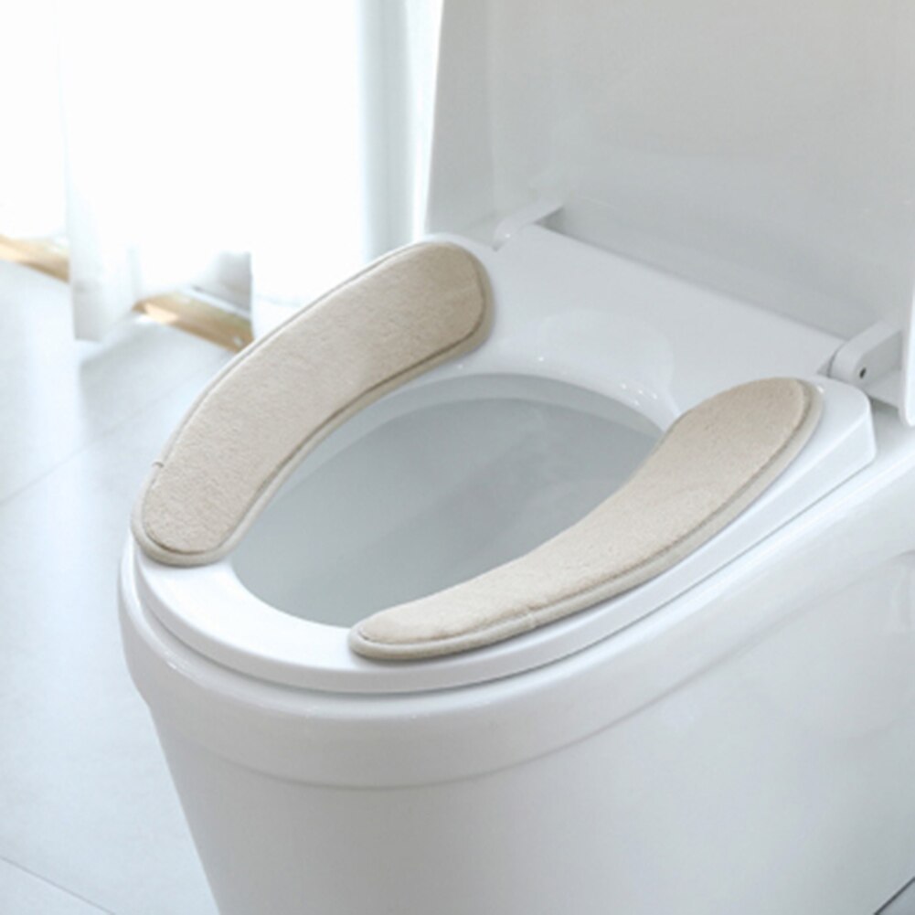 38 x 11cm toilet sædeovertræk varmere hukommelse toilet sæde pude skum vaskbar toilet sæde pad varmere pad: Khaki