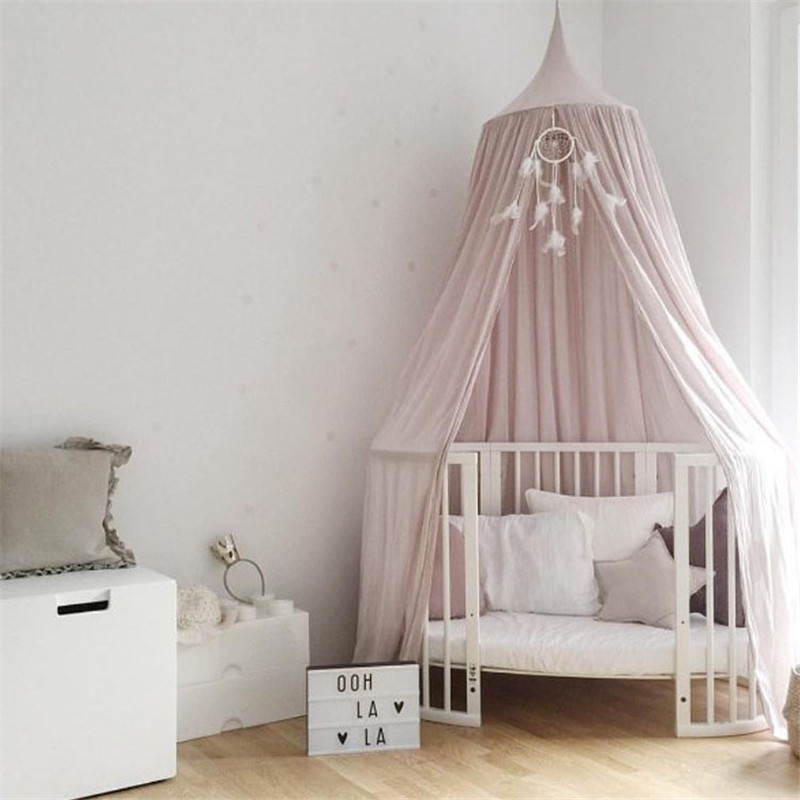 Neue Baby Bett Vorhang freundlicher Baby Zimmer Krippe Netz Baby Bett Zelt Baumwolle Hing Kuppel Baby Moskito Netz Fotografie Requisiten