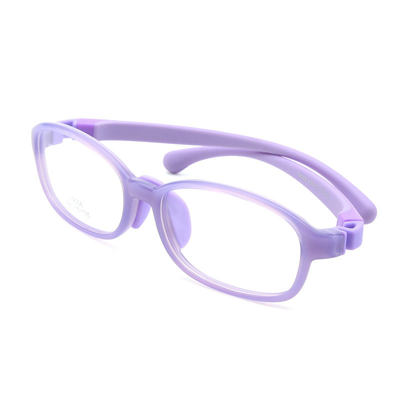 Ramme til optiske briller til børn drengepiger nærsynethed brillerammer med 0 graders linser almindelige spejlpunkter børn unisex 19006: Lilla