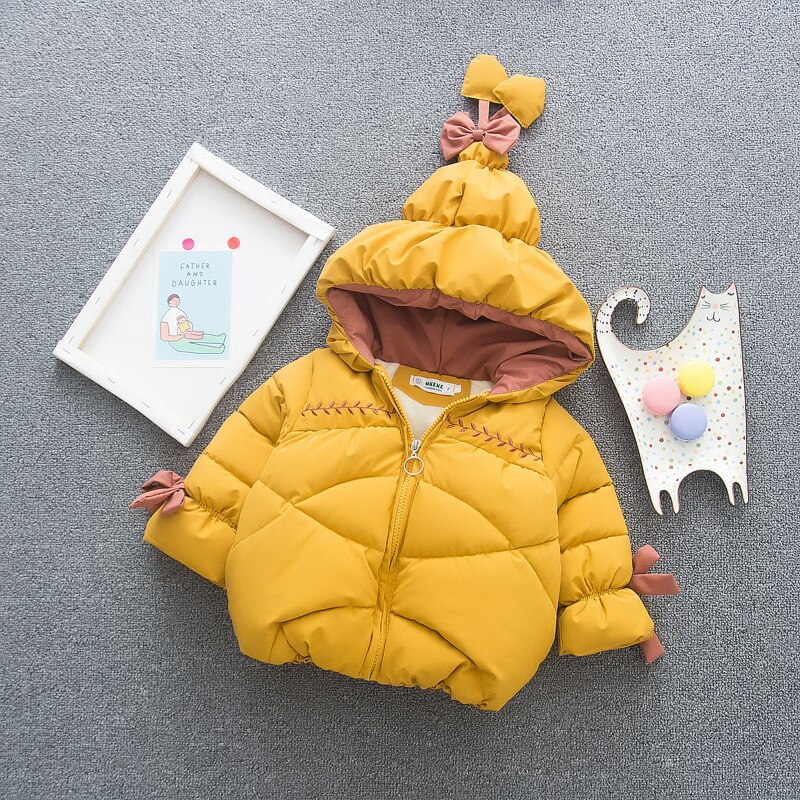 Fleece Winter Parka Kids Jassen Voor Meisjes Warme Dikke Katoenen Kinderen Jas Baby Bovenkleding Baby Overjas 0-3Y: YELLOW / 0-6M