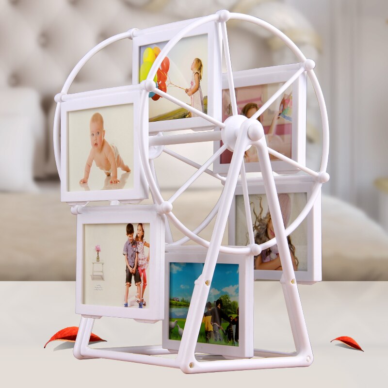 3inch Ferris Wheel Photo Frame Rack Windmill Shape Picture Frames Can Put in 12 Photos Ornaments for Desk Home Decor