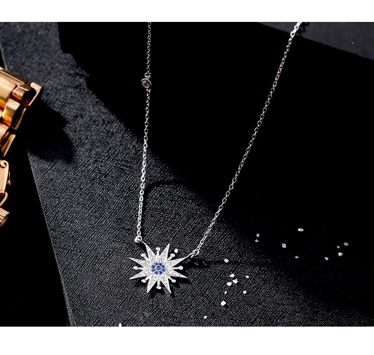 925 Sterling Zilveren Zircon Zon Kettingen Hanger Sterling Zilveren Sieraden Verklaring Voor Vrouwen Bijoux