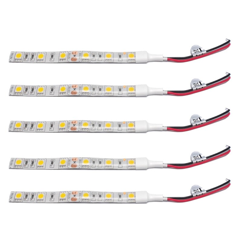 Tira de luces Led para caravana, barco y coche, impermeable, CC de 12V, 10Cm, 5050, 5 unidades