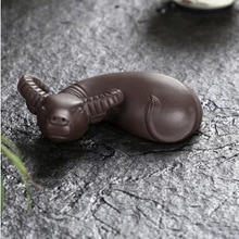 Nova chegada promoção yixing argila roxa pura diy vaca chá chinês animais de estimação pequeno monge dos desenhos animados maitreya chá ornamentos t337