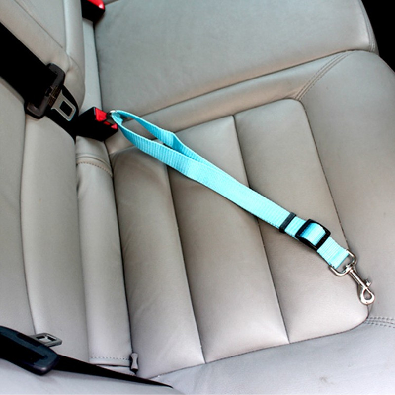 Cinturón de seguridad para coche o mascota, cinturón de seguridad para perro, arnés para cachorros con Clip de plomo, suministros para collares de perros y mascotas, dispositivos de tracción automática con palanca de seguridad