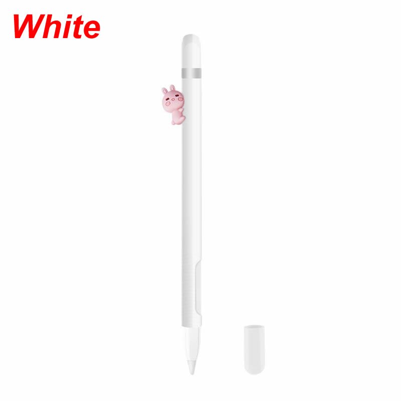 Uroczy Kot Silikonowe Etui Ochronne Pokrowiec Nakładka na Rysik Apple Pencil 2: Biały