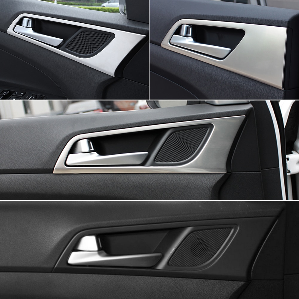 Auto styling Deurklink Kom Cover Covers Interieur Decoratie Rvs Trim Voor Hyundai Tucson 3th Accessoires