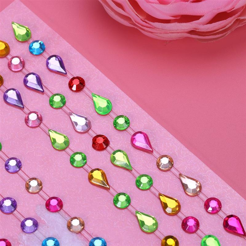 Zelfklevende Strass Sticker Bling Craft Juwelen Crystal Gem Stickers Ambachtelijke Speelgoed Diy Verjaardag Voor Kids (Water )