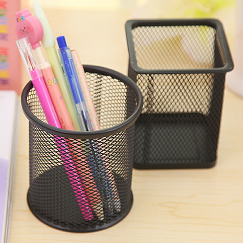1 pc makeup pensel penneholder kontor organizer firkantet rund kosmetisk blyant penholder brevpapir container kontorartikler