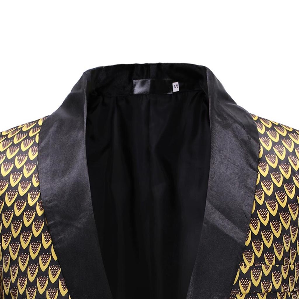 JAYCOSIN Men's Printed Blazer - Single Breasted Notched Collar Casual Outwear