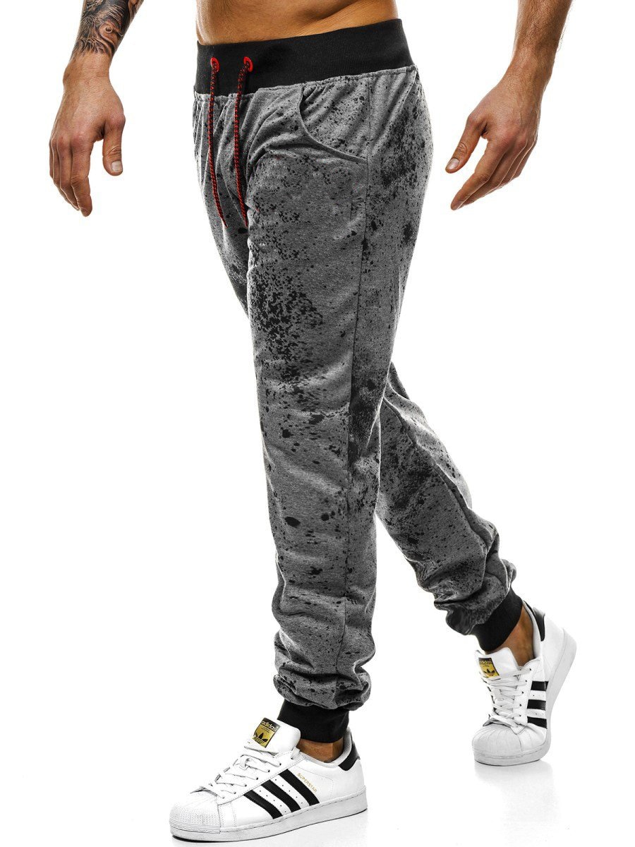 Heren casual sportbroeken europese en amerikaanse sterrenhemel print fitness straatbroeken enkelband broeken