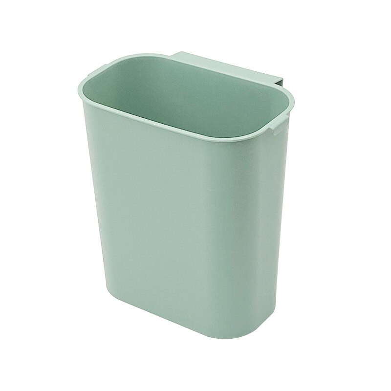 Kitchen Wall Mounted Trash Can Cabinet Door Hanging Garbage Bin Garbage Cans for Kitchen Bathroom Toilet Waste Rubbish: light green