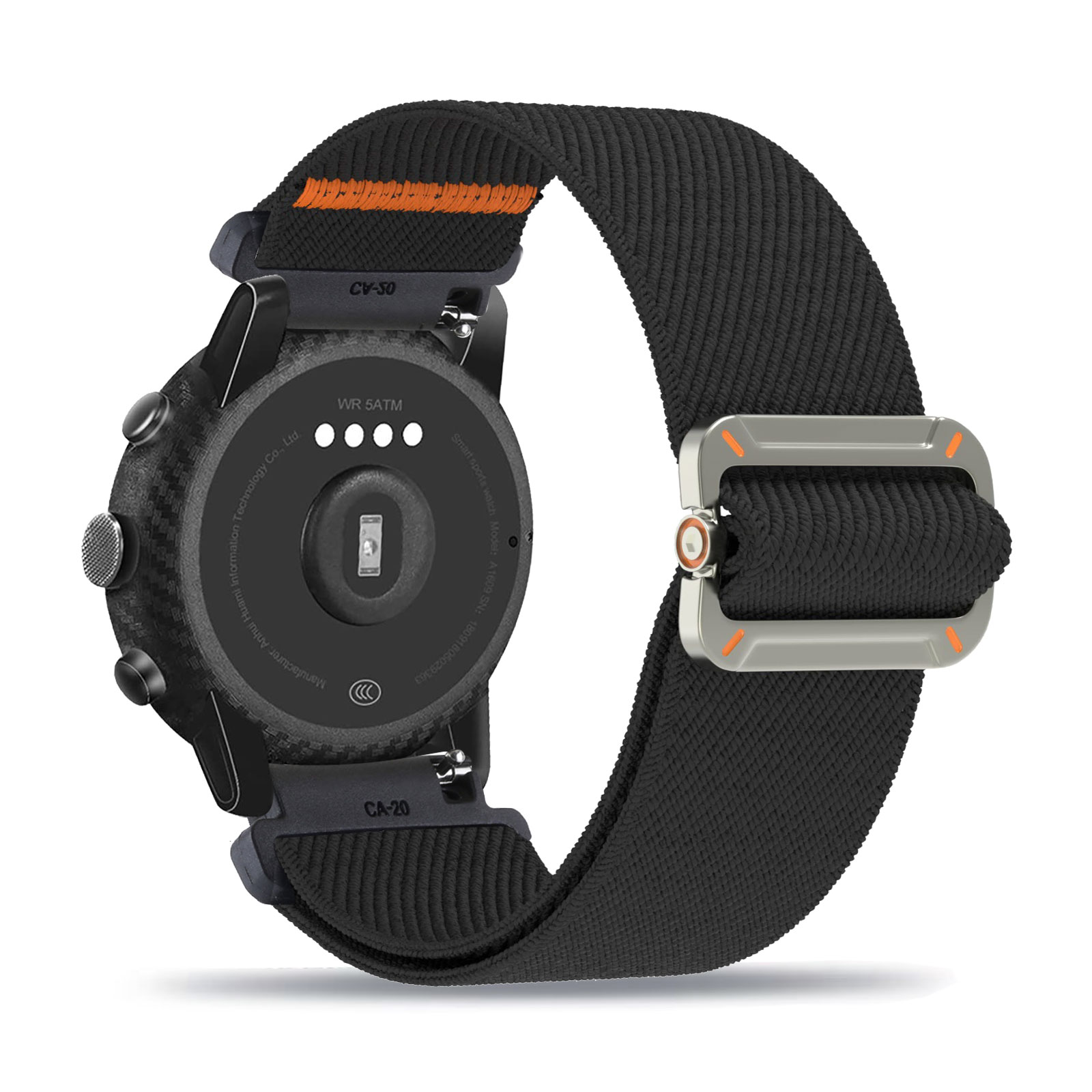 Stretchy Band for Amazfit Stratos 3/Stratos 2/Stratos Band, Soft Nylon Elastic Braided Strap: black