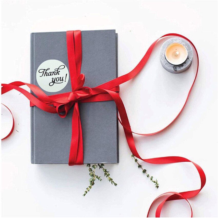 Autocollants ronds de remerciement blancs, étiquettes autocollantes de décoration pour scellage, fournitures de courrier, emballage , 100 à 500 pièces