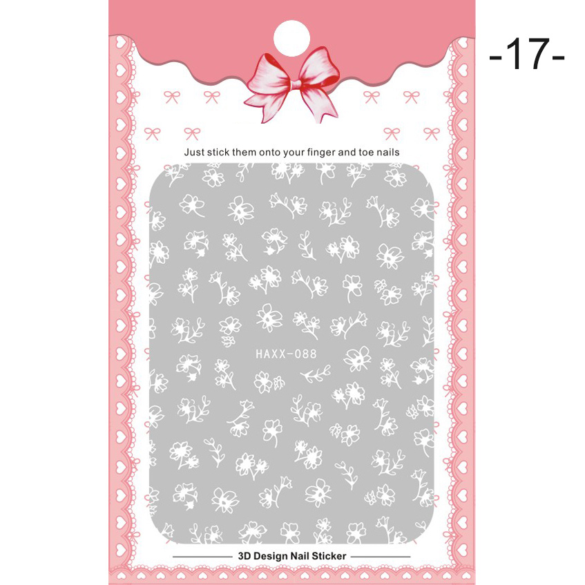 1 Pc Colorful Marple Leaf Gold Silver 3D Nail Sticker Flower Pattern Nail Art Transfer Stickers DIY Nail Decoraion: 17