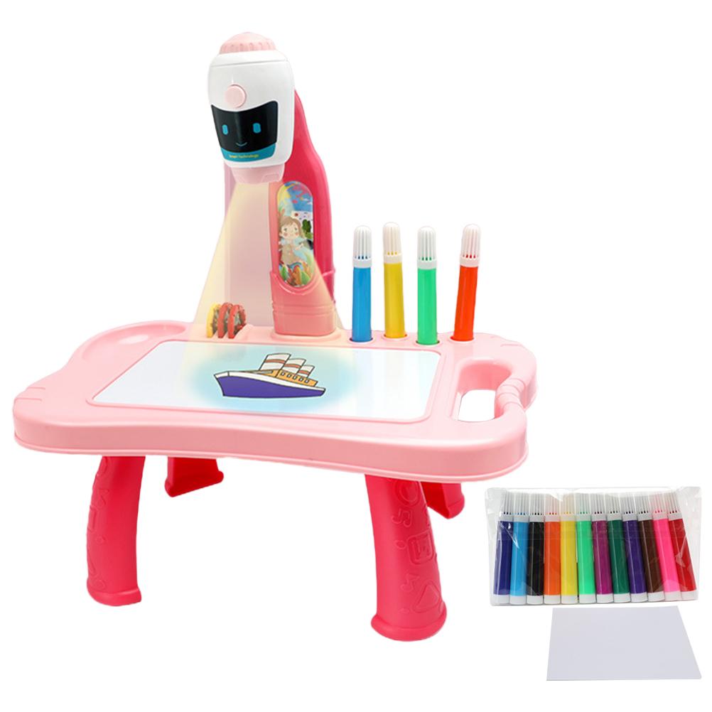 Kids Drawing Projector Table Toys Drawing Board Table with Light Educational Learning Paint Tool LED Painting Desk Toys for Kids: style 13