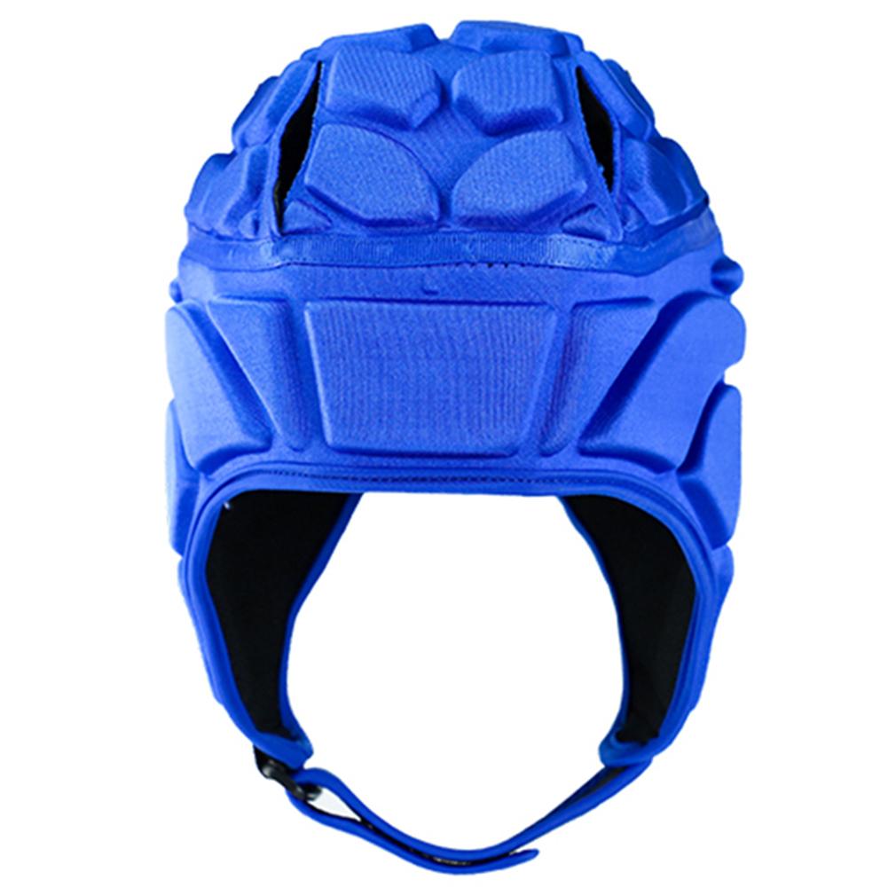 Quatro tamanhos eva esponja goleiro chapelaria respirável ajustável rendas esportes capacete boné ciclismo protetor de cabeça guarda: Azul / 50cm