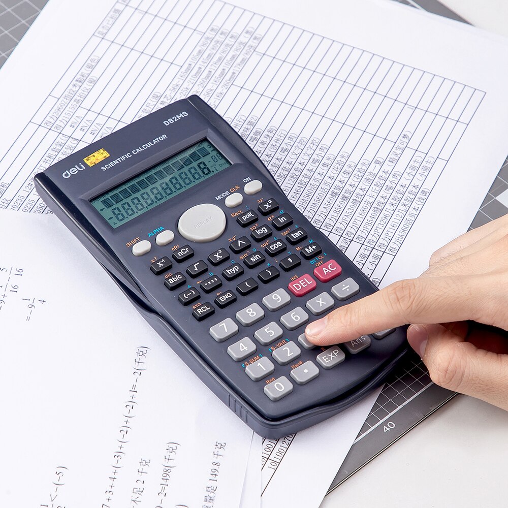 Deli 82MS Scientific Calculator school use 240 Function Engineer calculators student 10+2 Digits school supplies