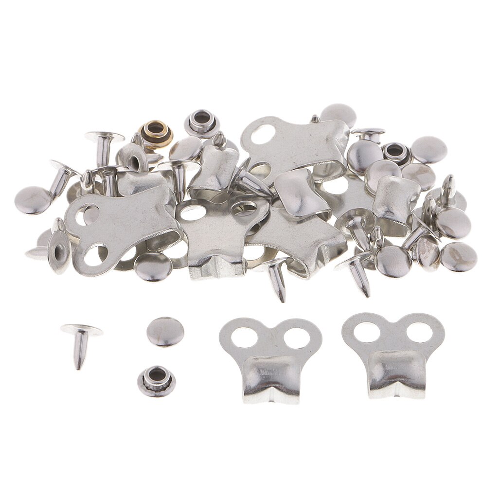 Fityle-ganchos de encaje para botas, accesorios con remache para senderismo, Camping, escalada, bricolaje, costura, bolso, remaches para prendas, 10 Uds.: Silver 