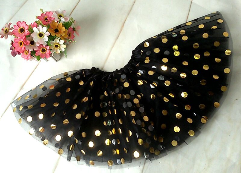 Babymeisjes tutu rokje kinderen peuter stippen blauwe tutu: Zwart