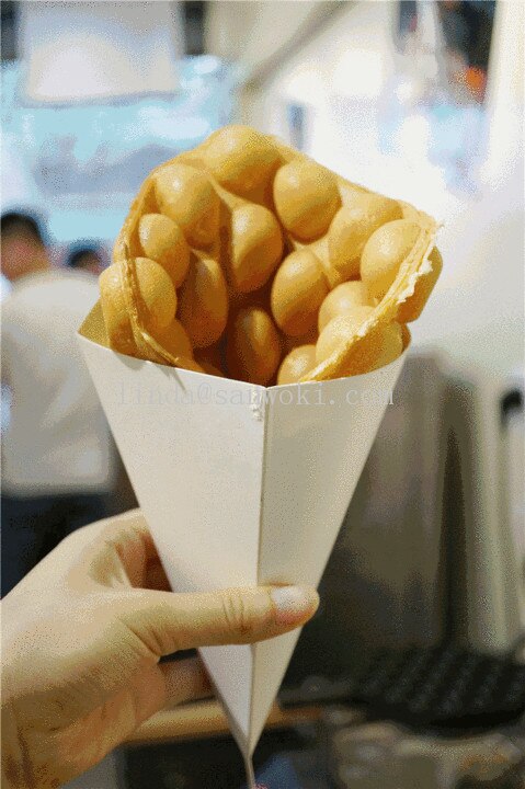 100 stücke dreieck bilden Einweg waffel verpackung papier tasse Lebensmittel Klasse Popcorn Kraft Papier Kasten Snack Papier Tasche waffel Halfter