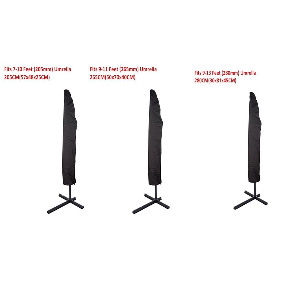 Couverture de protection imperméable avec fermeture éclair, pour le jardin, en porte-à-faux, Parasol, Patio extérieur, 205-280cm