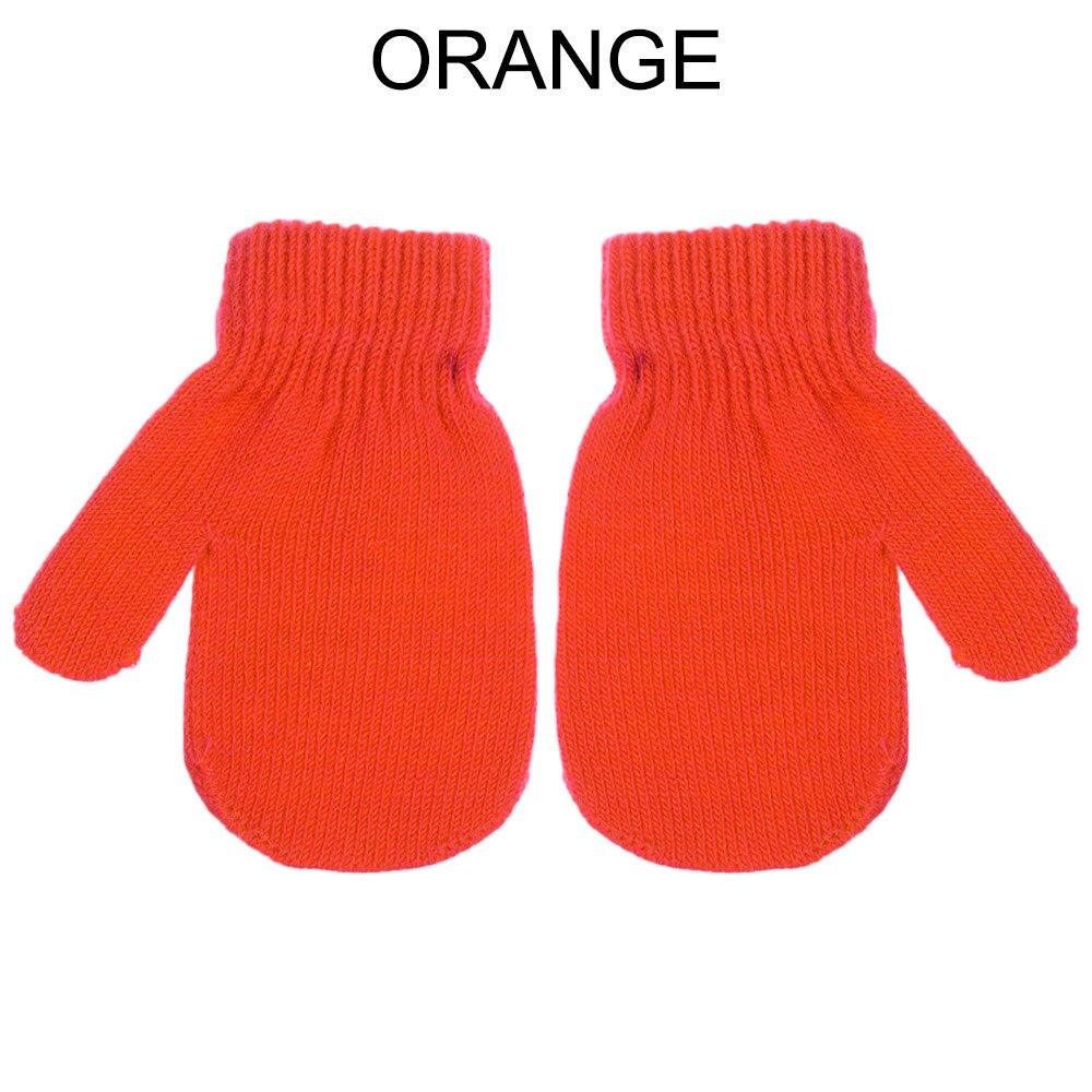 1-4 jaar oude gebreide handschoenen voor kinderen, winterwarm, wanten met lange vingers, meisjes, jongens, snoepkleur, mooie vingerloze handschoenen: Oranje