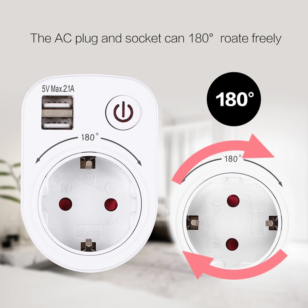 Drehbare Dual USB Timer Steckdose Tragbare Elektronische Smart USB Schalter Buchse Mit Timer Für Home Reise EU Stecker Küche Timer
