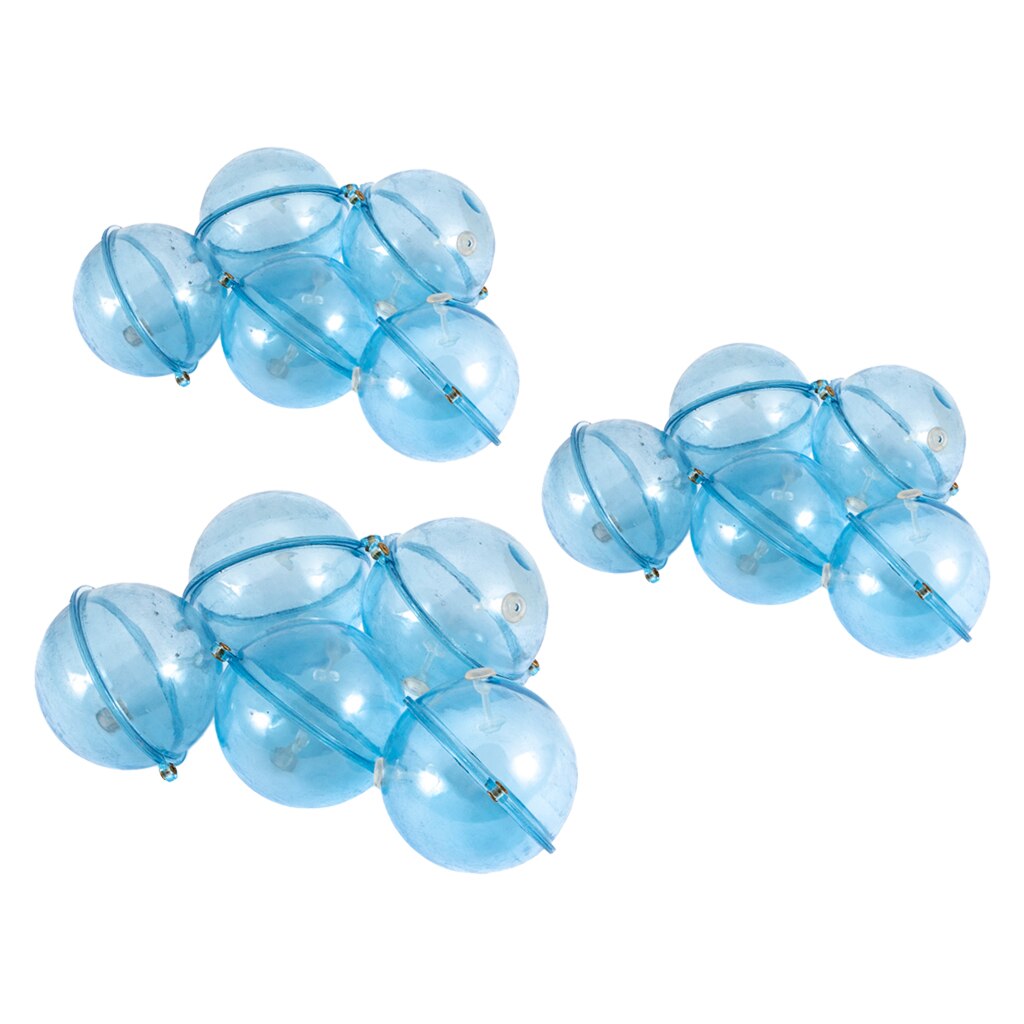 Flotador de pesca de bolas de plástico ABS, Bola De Agua de burbujas, boya de pesca redonda transparente, indicadores de Strike, azul, 5 uds.