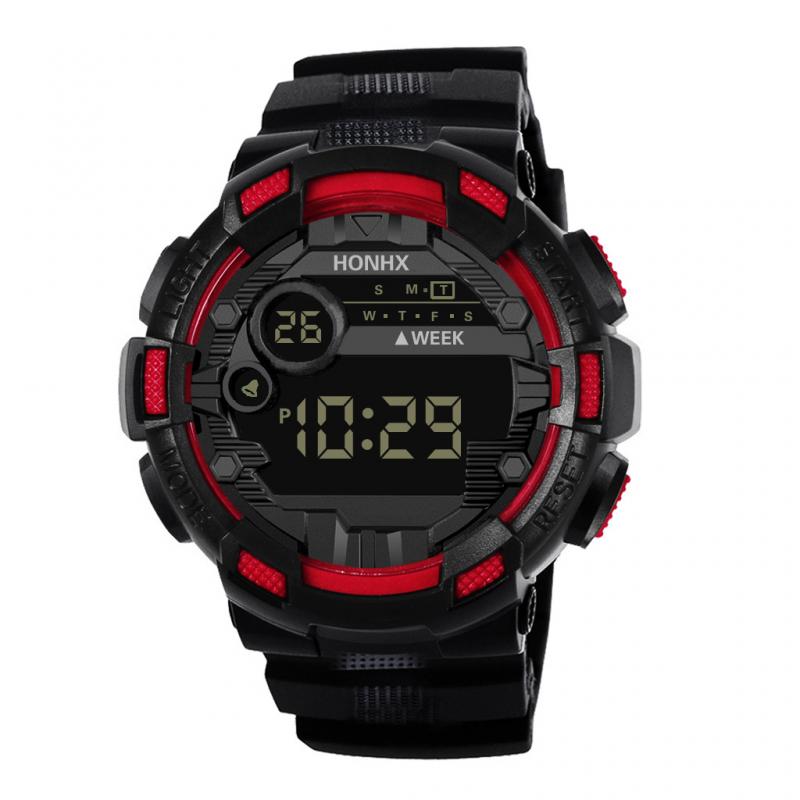 Accessoires de vélo LED Montre Numérique De Luxe hommes Sports de Plein Air Grand Cadran Montre De Sport Électronique Montre Mouvement Bracelet En Résine