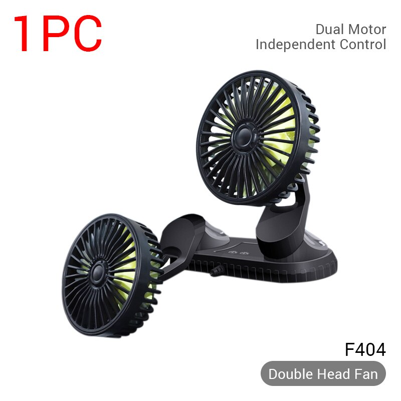 Dual Head Car Fans for Dashboard Air Circulation Fans 12V-24V with Fragrance Three Speeds Cooling High Airflow Fan in Summer: F404
