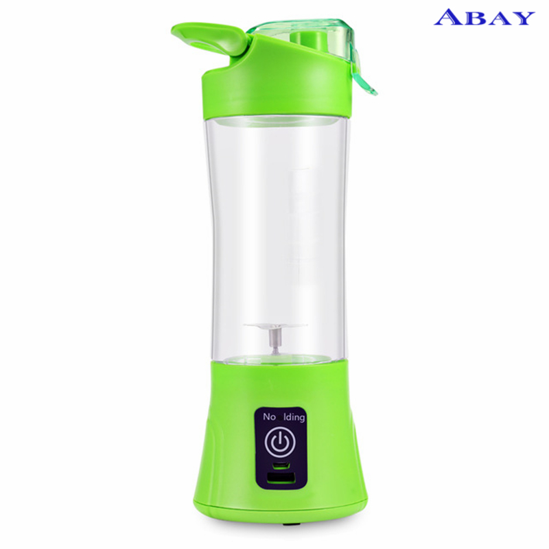 380 ml Draagbare Blender Juicer Cup USB Oplaadbare Elektrische Automatische Groente Fruit Citrus Oranje Sap Maker Cup Mixer Fles: Groen