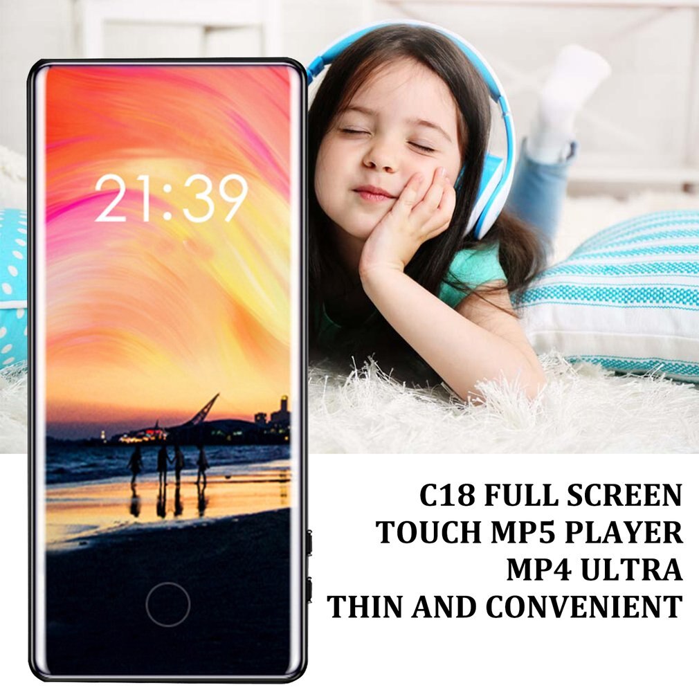 C18 Full Screen Touch Mp5 Walkman Student Mp4 Lossless Sound Mp3 Ultra-Thin Mp6 Convenient Walkman