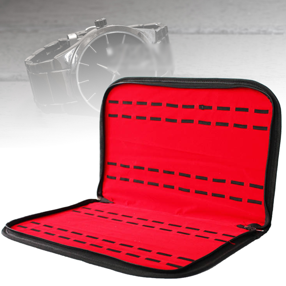 20 -delige draagbare organizer voor het verzamelen van horloges, pu-lint, ritssluiting, display, beschermende opbergdoos voor horloges, decoratieve houder