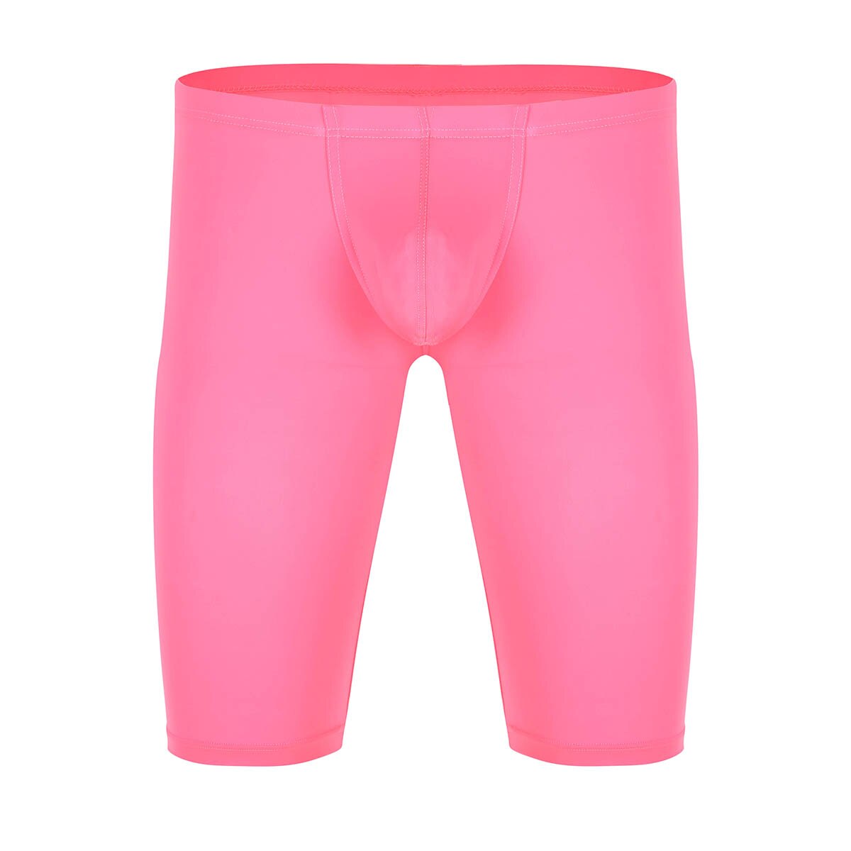 Tiaobug mænd elastisk linning penis bule pose træning stramme shorts trusser hurtigtørrende ensfarvet blød sexet mandlige tøser trusser: Hot pink / Xl