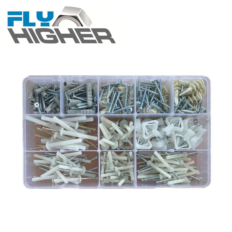 Plasterboard/Conrete/Brick Nylon Plug Easy Anchor with screw and hammer