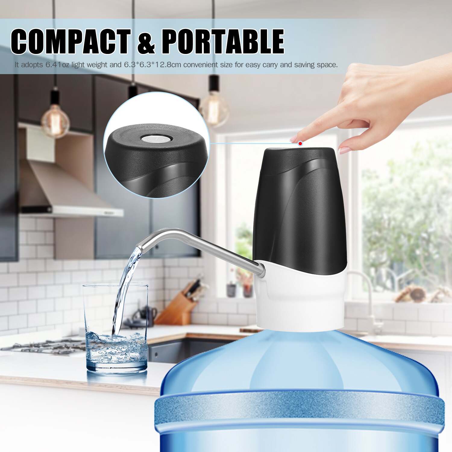 Electric Drinking Water Pump Portable USB Rechargeable Automatic Water Dispenser Intelligent Water-suction Device Home Office
