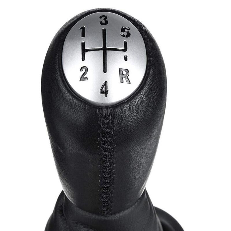 Pommeau de levier de vitesse manuel en cuir à 5 vitesses avec couvercle de coffre pour renault clio 2 clio 3 megane 2 scenic 2 kangoo